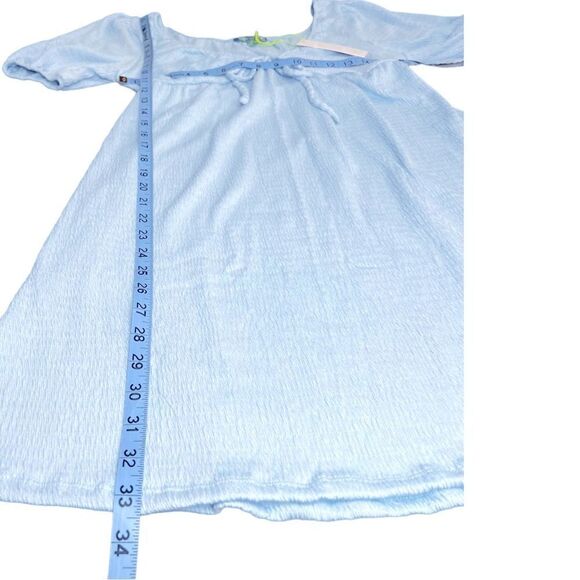 Good Luck Gem Puff Sleeve Mini Dress in Soft Blue - Picture 3 of 12
